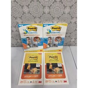 Post-it Digital & Picture Paper 4x6 Matte Inkjet Sticky Photos‎ Family SEALED
